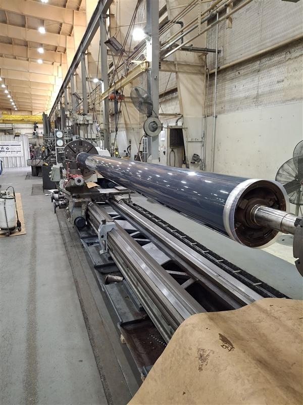 Fluoro-Clear 60 (FEP) sleeve installation on an industrial roller in production